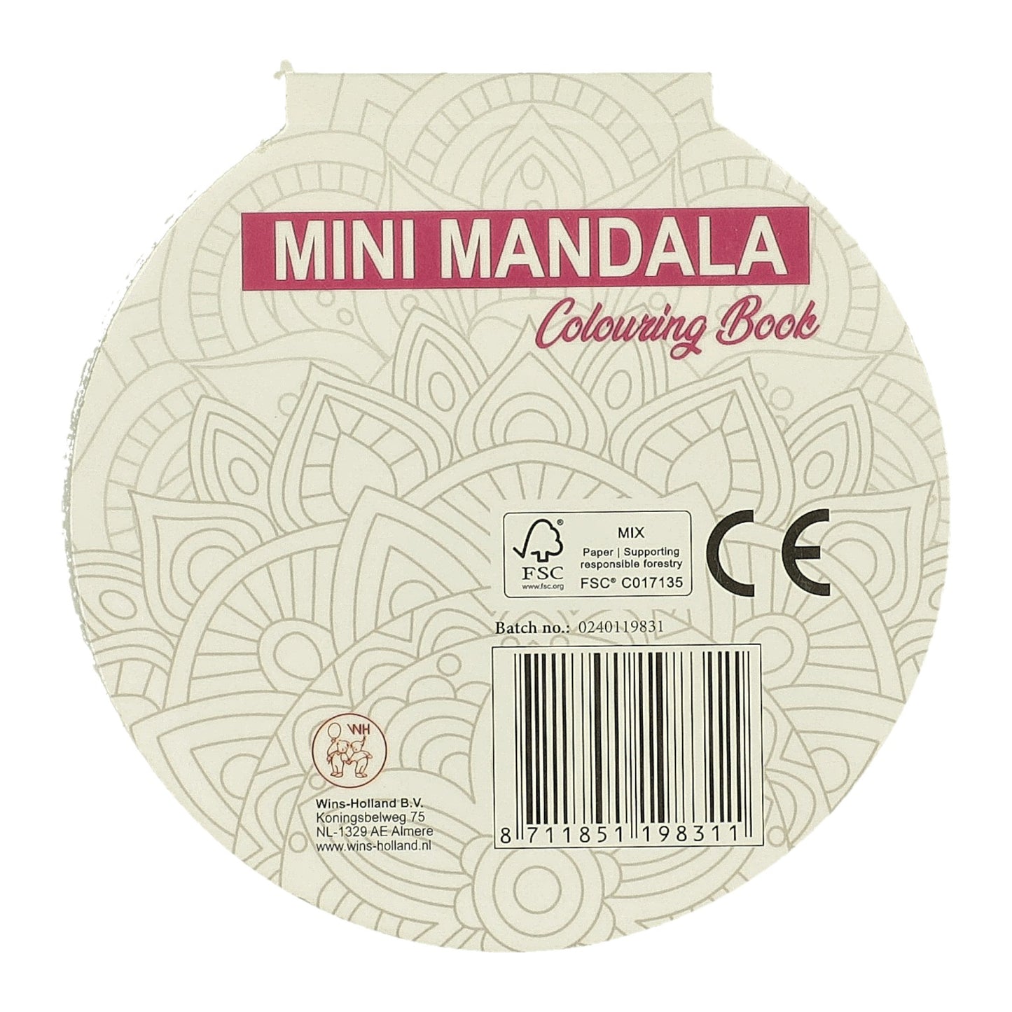 Wins holland mini mandala kleurboek rond