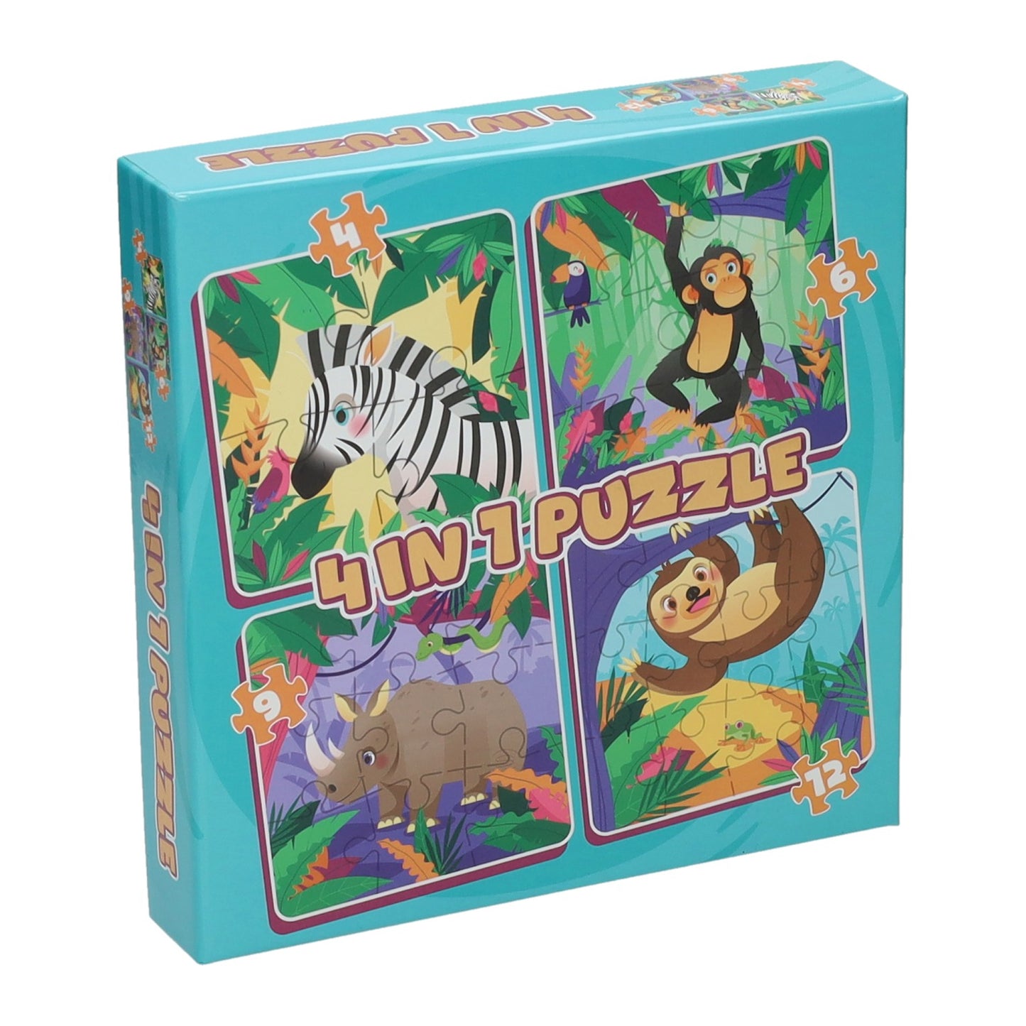 Gane Holanda Legpuzzle 4in1 Wild Animals, 12º.
