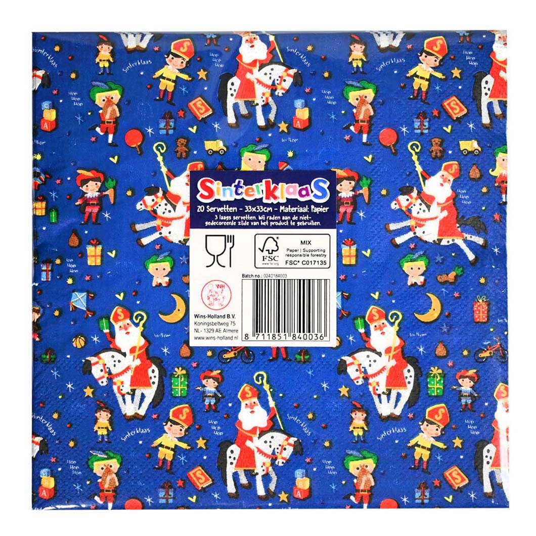 Wins Holland servilletas fiesta Sinterklaas - 20 uds.