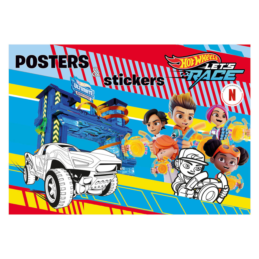 Libro especial Países Bajos BV Hot Wheels libro de carteles para colorear con pegatinas