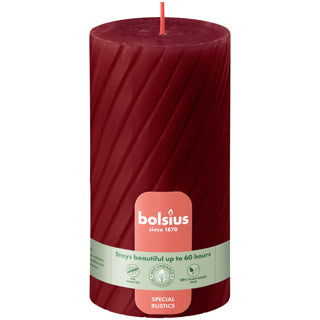 Bolsius candela rustica twist 130 68 rossa | 4 pezzi