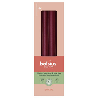 Velas goticas Bolsius 245 24 caja 4 rojo metalizado | 2 piezas