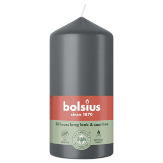 Candela a colonna Bolsius 120 58 grigio tempesta