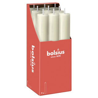 Vela de mesa rústica Bolsius xl perla suave | 9 piezas