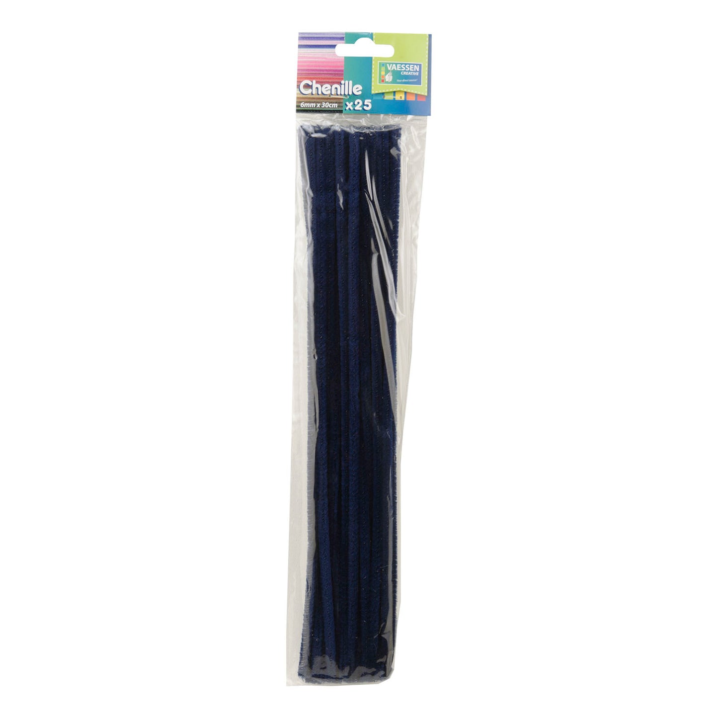 Vaessen creative • hilos de chenilla 6mm 25 uds. 30cm azul marino