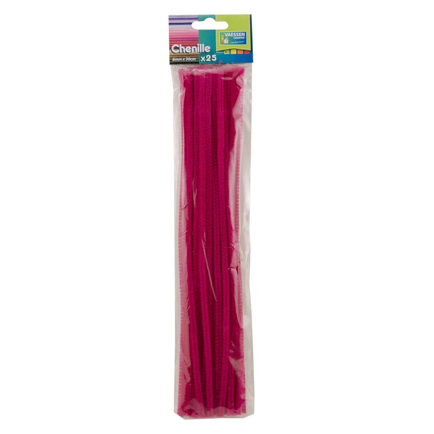 Vaessen creative • hilos de chenilla 6mm 25 uds. 30cm fucsia