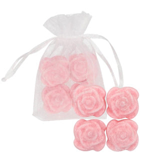 Amber Cube Roos Rose 2,5 cm Bag di organza 4 pezzi