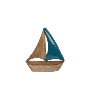 Avvio scultura a vela piccola naturale blu Naturel 25x23x3 cm