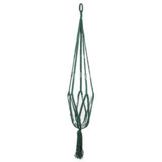 In The Mood Collection Pot Tolder Dark Green Macrame 110 cm