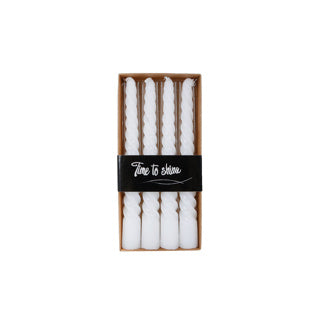 No brand vela de mesa twist blanca 4 horas 4 piezas 2,2x2,2x19cm | 12 piezas