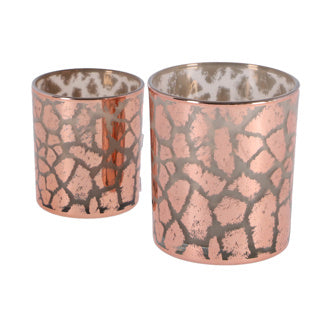 Varie PMTD Windlicht Desiree giraffeprint rosa 10 cm