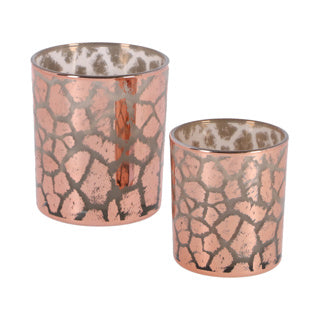Varie PMTD Windlicht Desiree giraffeprint rosa 8 cm