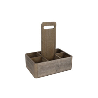 Caja de botella Madera gris kai 26x18x30 cm