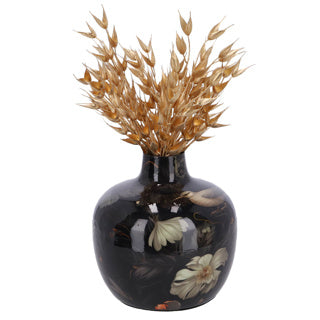 Gifts amsterdam vaas pigeon m zwart bol metaal 18x18x18cm