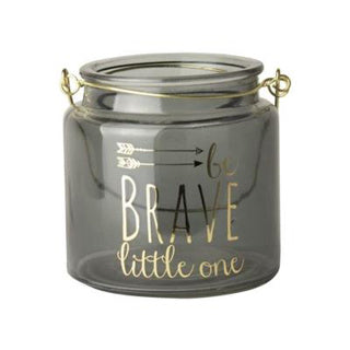 Gusta WaxInlight Holder 'BE Brave Little One' 10 cm Grigio