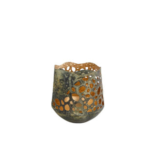 Soporte de color verde azulado Antoinete S Green Gold Metal 9x10x11cm