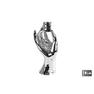 Polystone de plata con candelabro 10x8x21cm