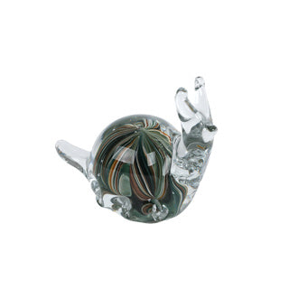Vetro verde marrone di sculture lumaca 12.5x6.5x9,5 cm