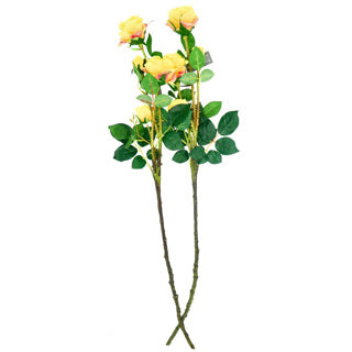 Fiore artificiale Rosa ramo giallo 76 cm