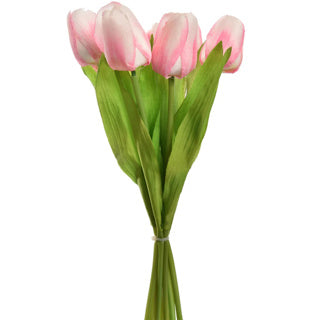 Bouquet tulipano 7 pezzi 35 cm di rosa
