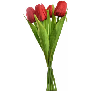 Bouquet tulipano 7 pezzi 35 cm di rosso