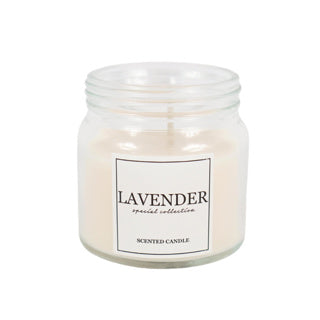 Vela perfumada en crema de lavanda de vidrio 6 cm