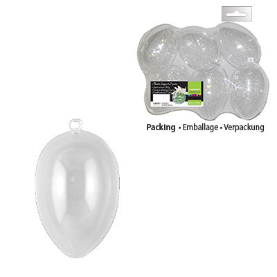 Vaessen creative • uovo di plastica 2 pezzi preconfezionato 9x6,2 cm 4 pz