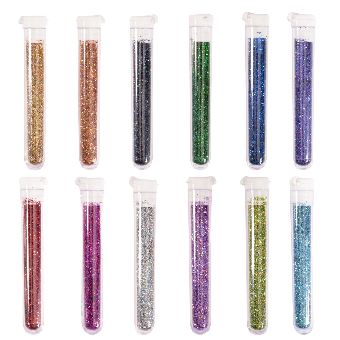 Vaessen creative • scatola olografica glitter 12 col. 3 gr.