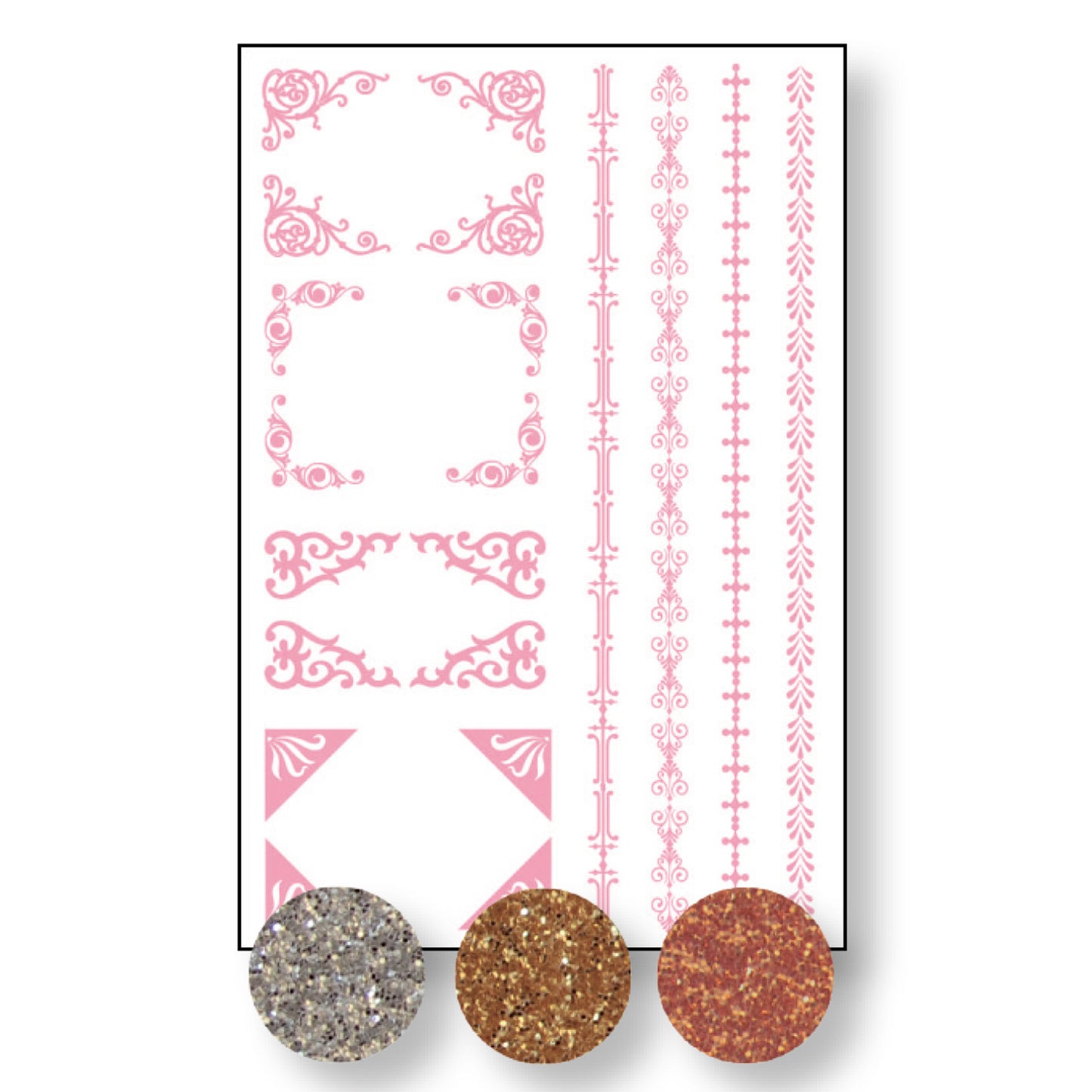 Vaessen creative • transfer + 3 cornici glitterate