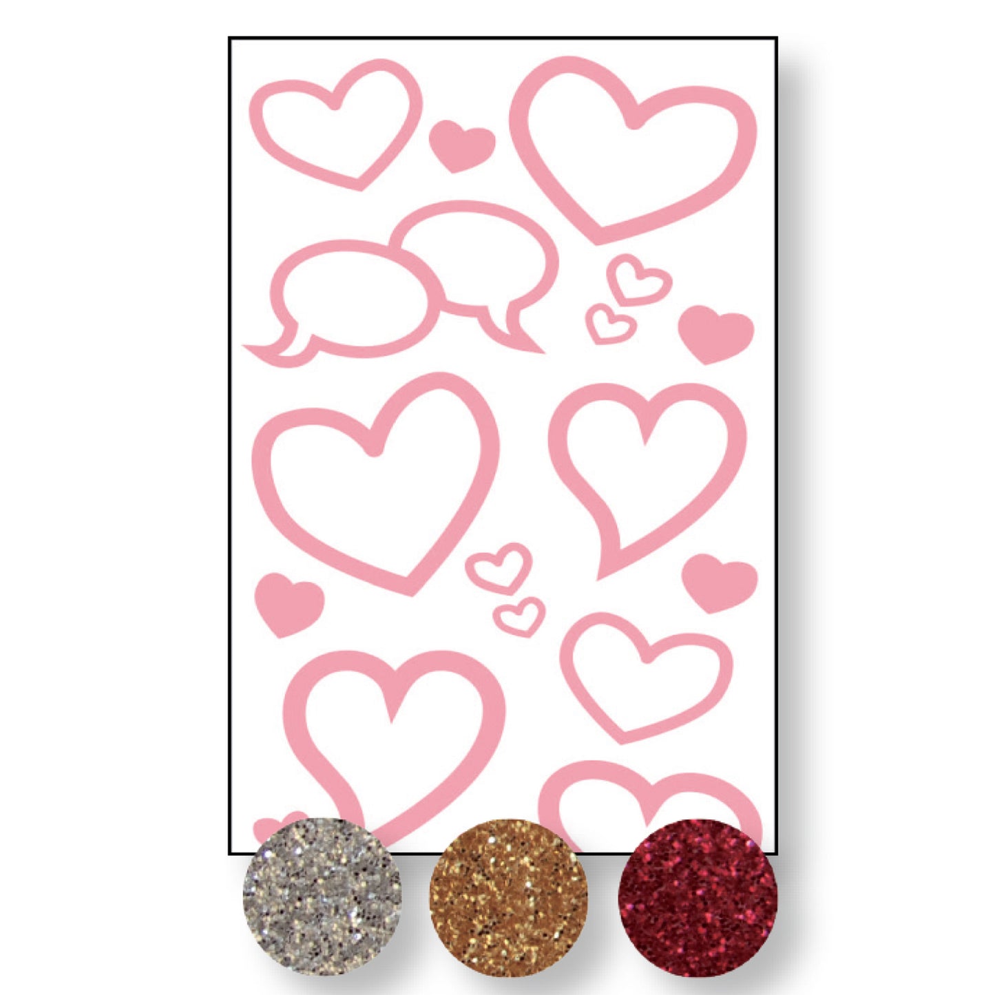 Vaessen creative • trasferibile + 3x cuori glitterati
