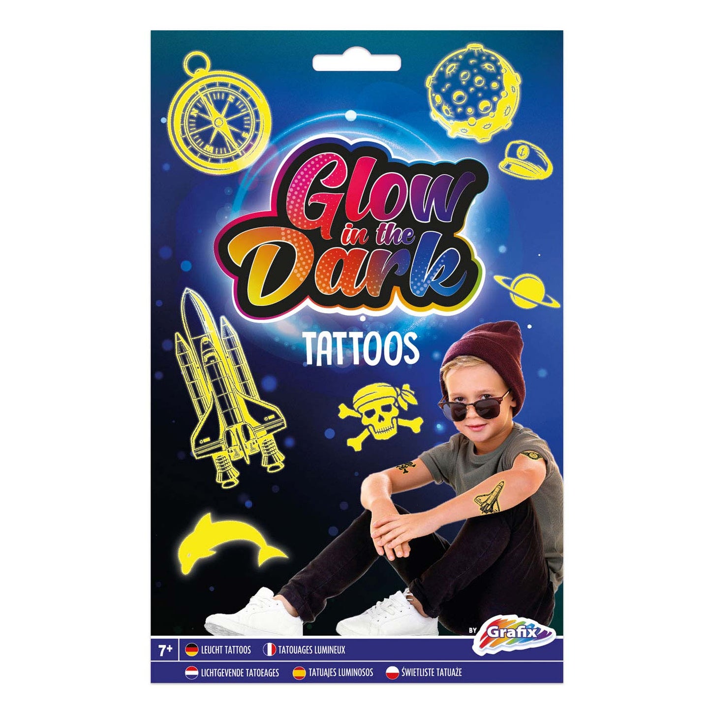 Creative Craft Group Glow in the Dark Tattoos Blauw