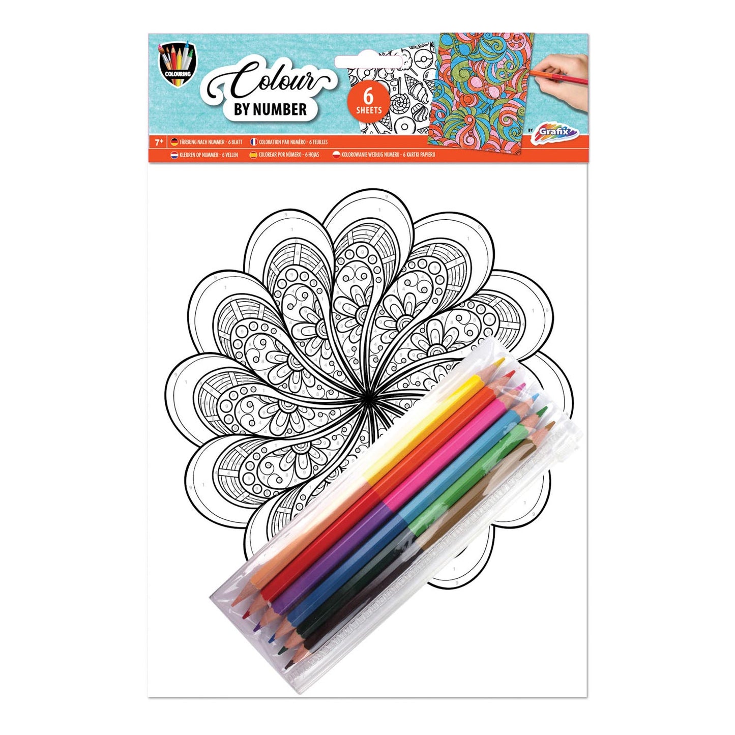 Colori per numero A4 - mandala