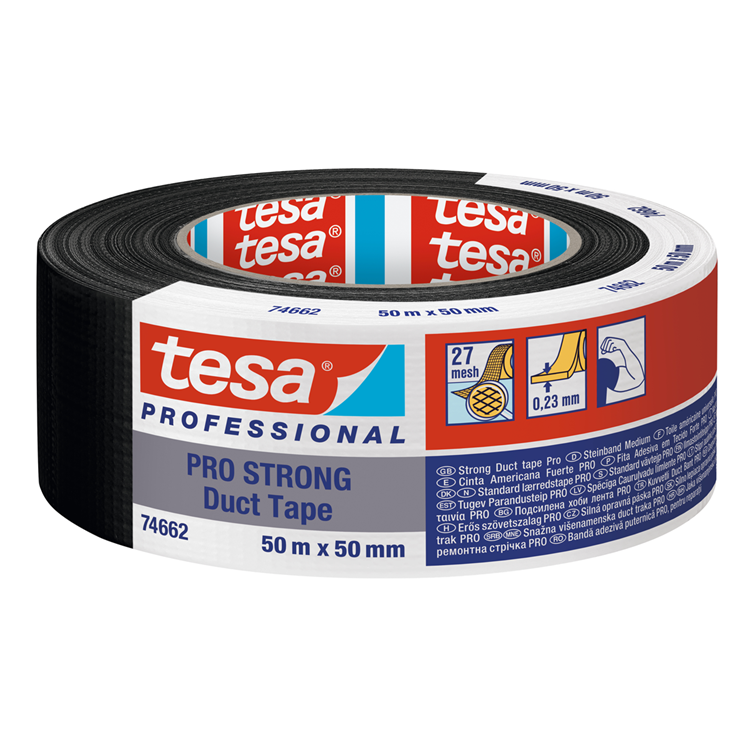 Tesa profesional 1067940 - cinta adhesiva tesa pro-strong negra 50 m x 50 mm | 6 piezas