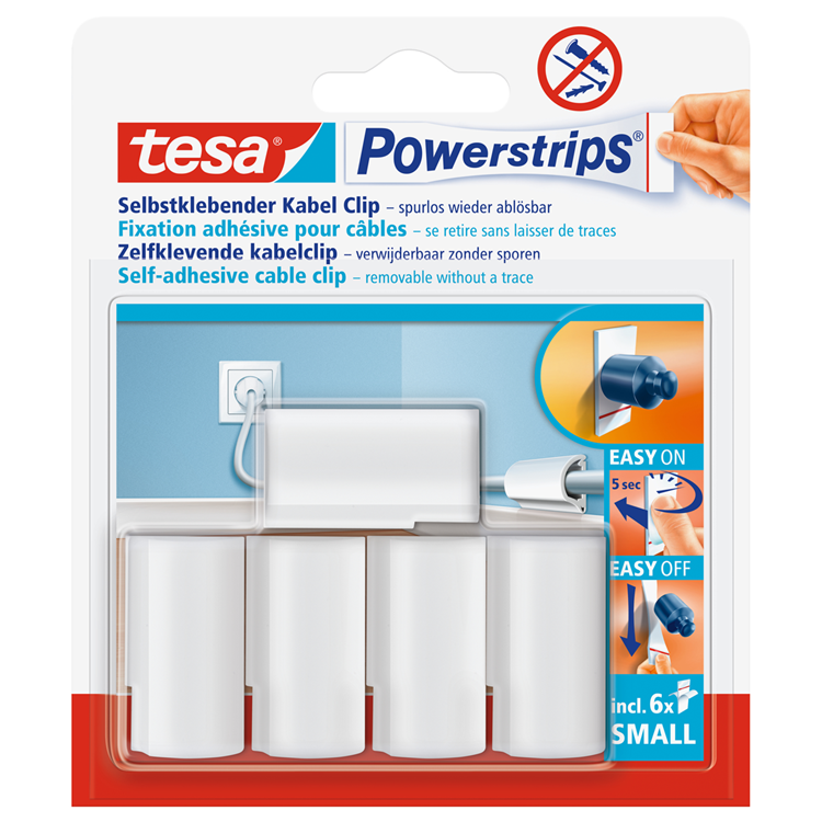 Tesa 1034994 - potencia. clipstr cablecl | 8 piezas