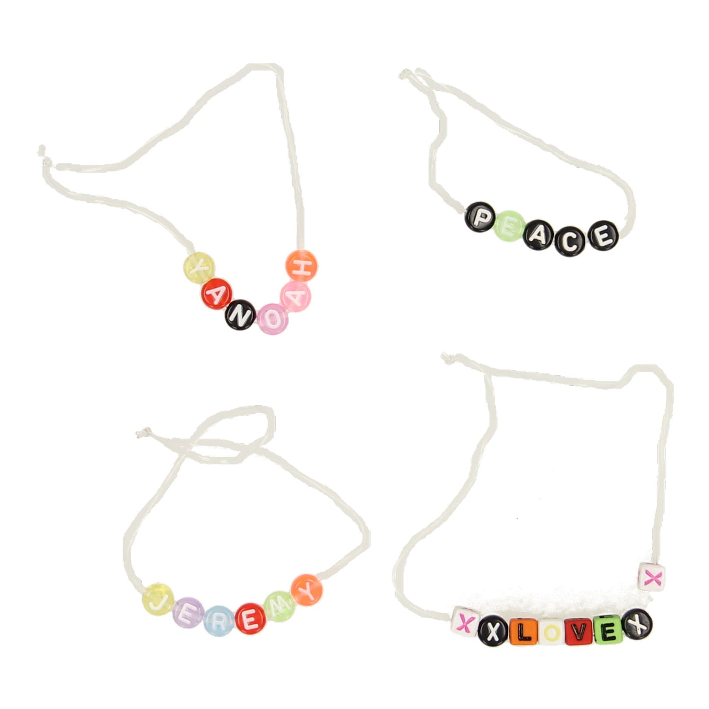 Haga sus propias pulseras - Cuentas de letras