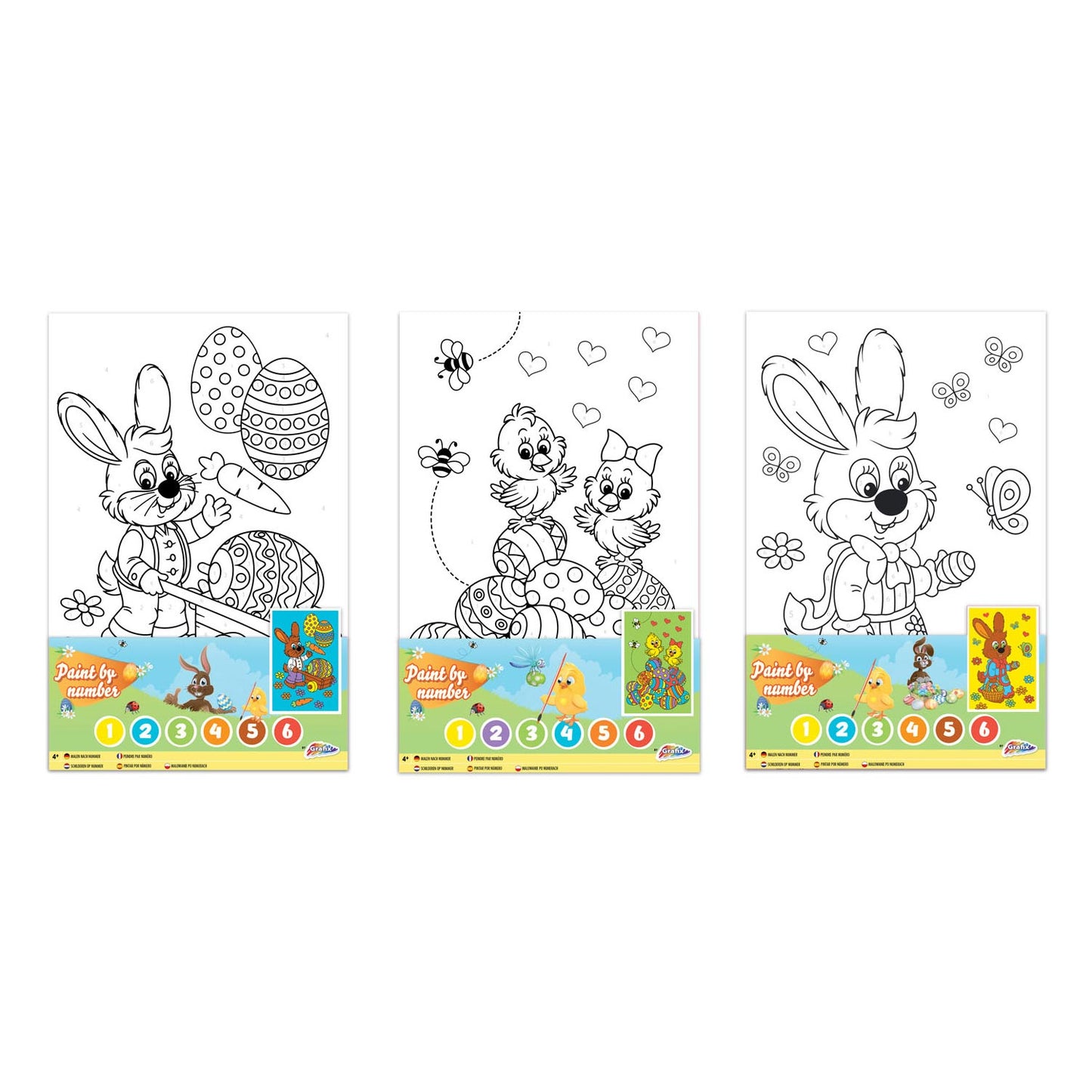 Pintura en lienzo de grupo de manualidades creativas por número de Pascua