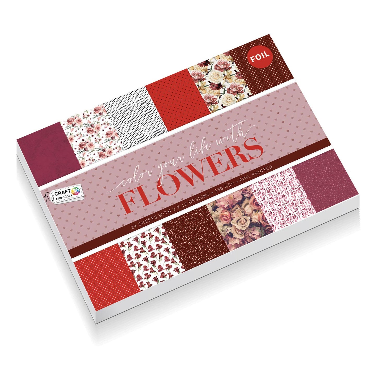 Craft cartón con papel de aluminio, flores - flores