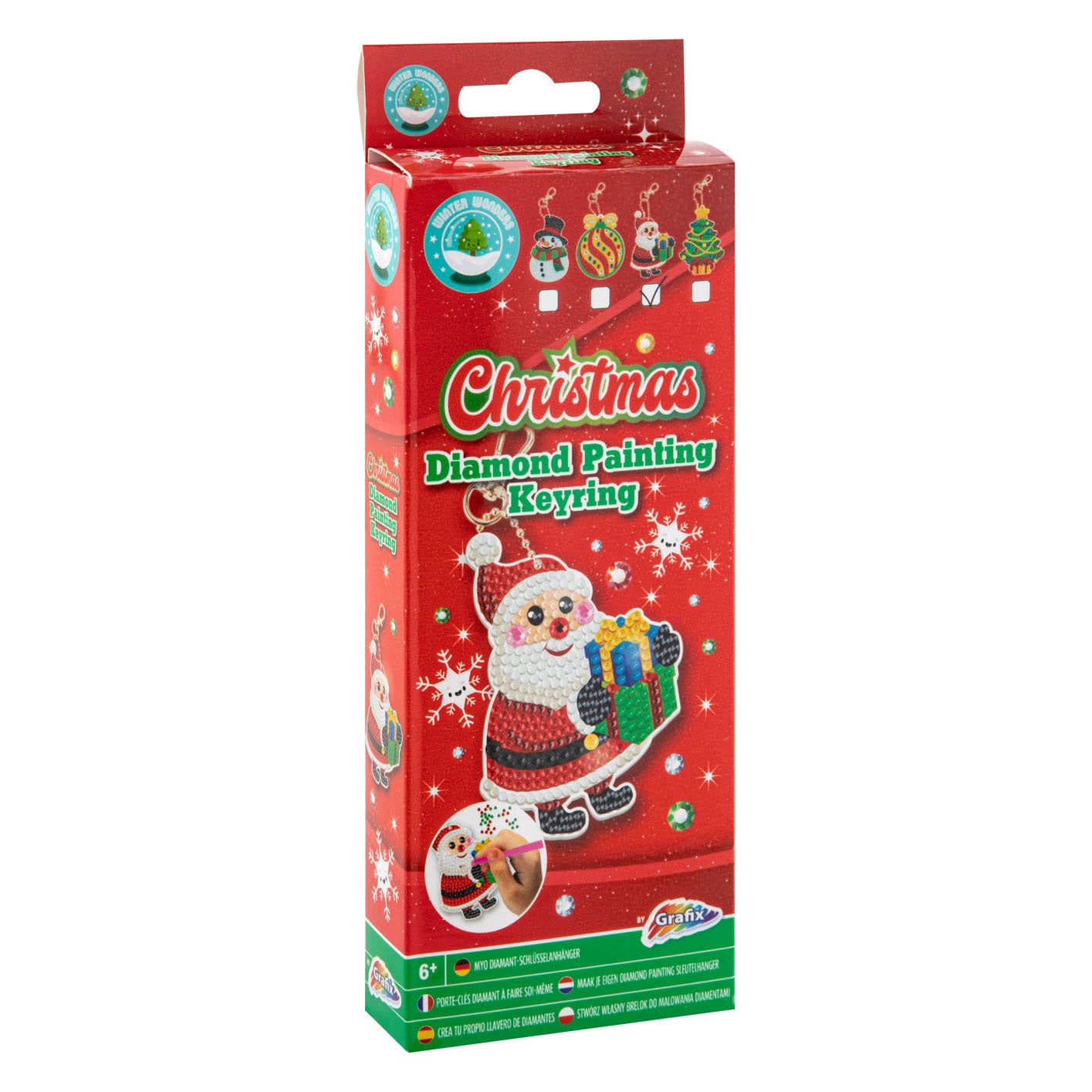 Grafix haz tu propio llavero con pintura de diamantes Navidad