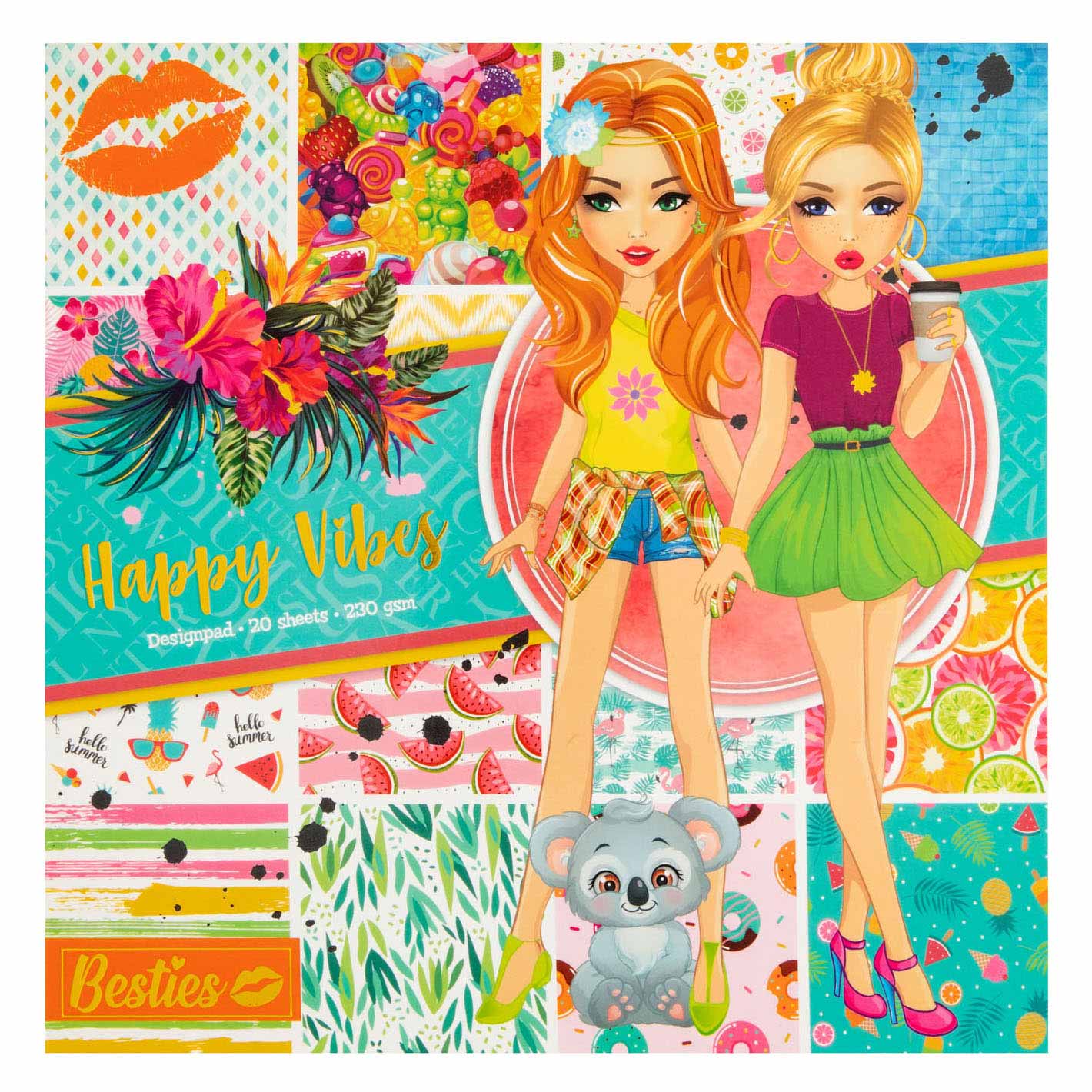 Besties Design Block Happy Vibes, 20 fogli