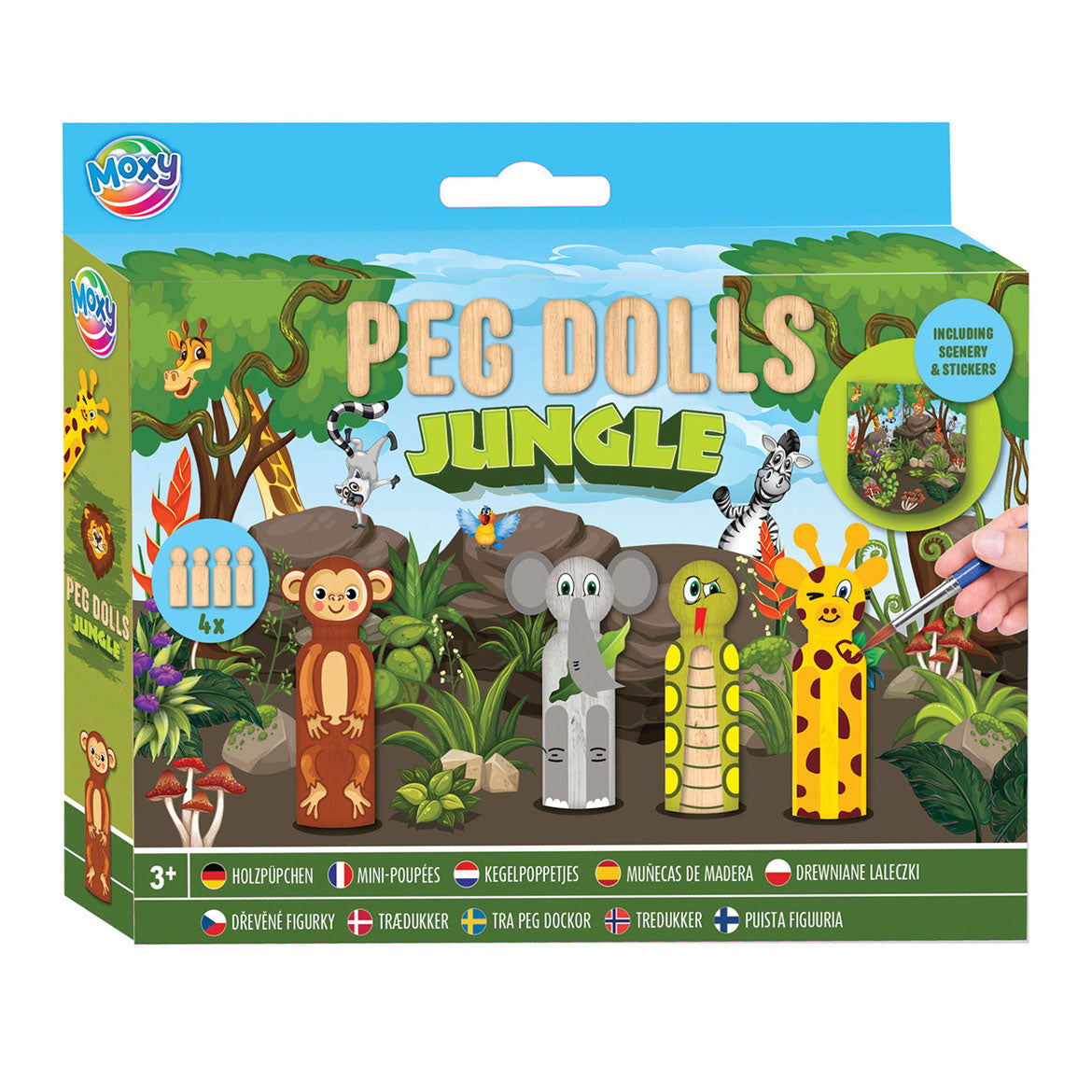Creative Craft Group de madera de madera Dolls Craft Set Jungle