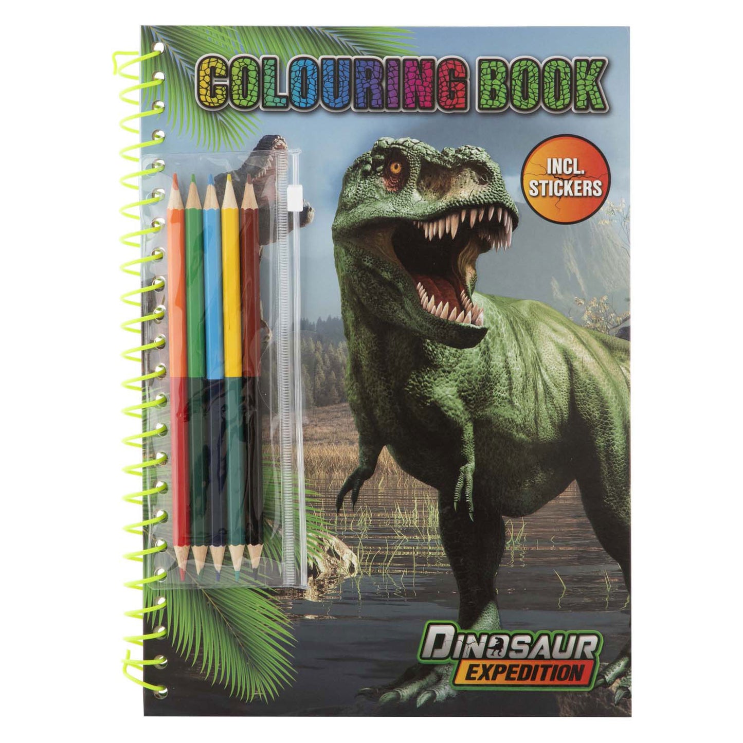 Libro de color de grupo creativo de artesanía con lápices