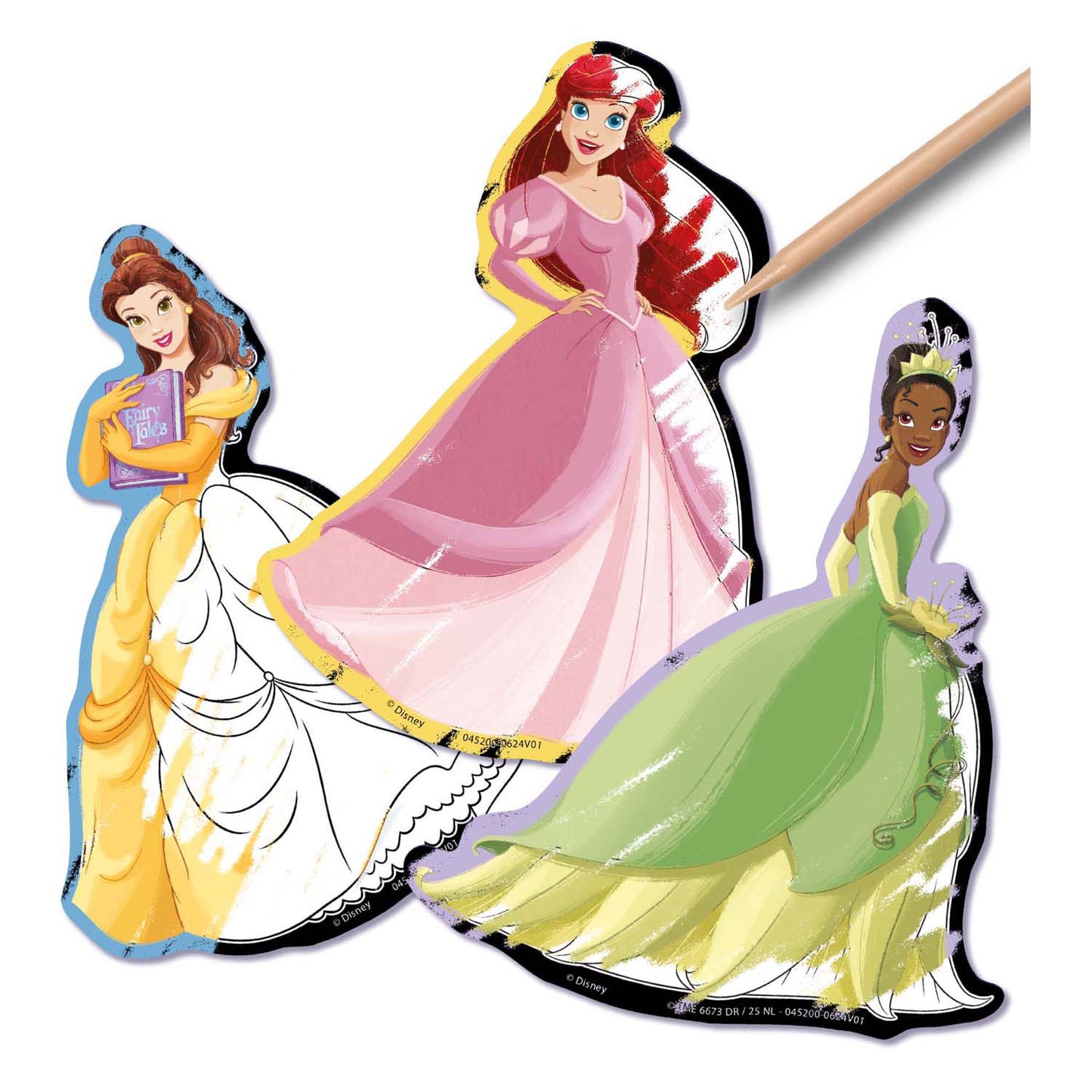 Creative Craft Group Scratch Art Stickers Princess, 6dlg.