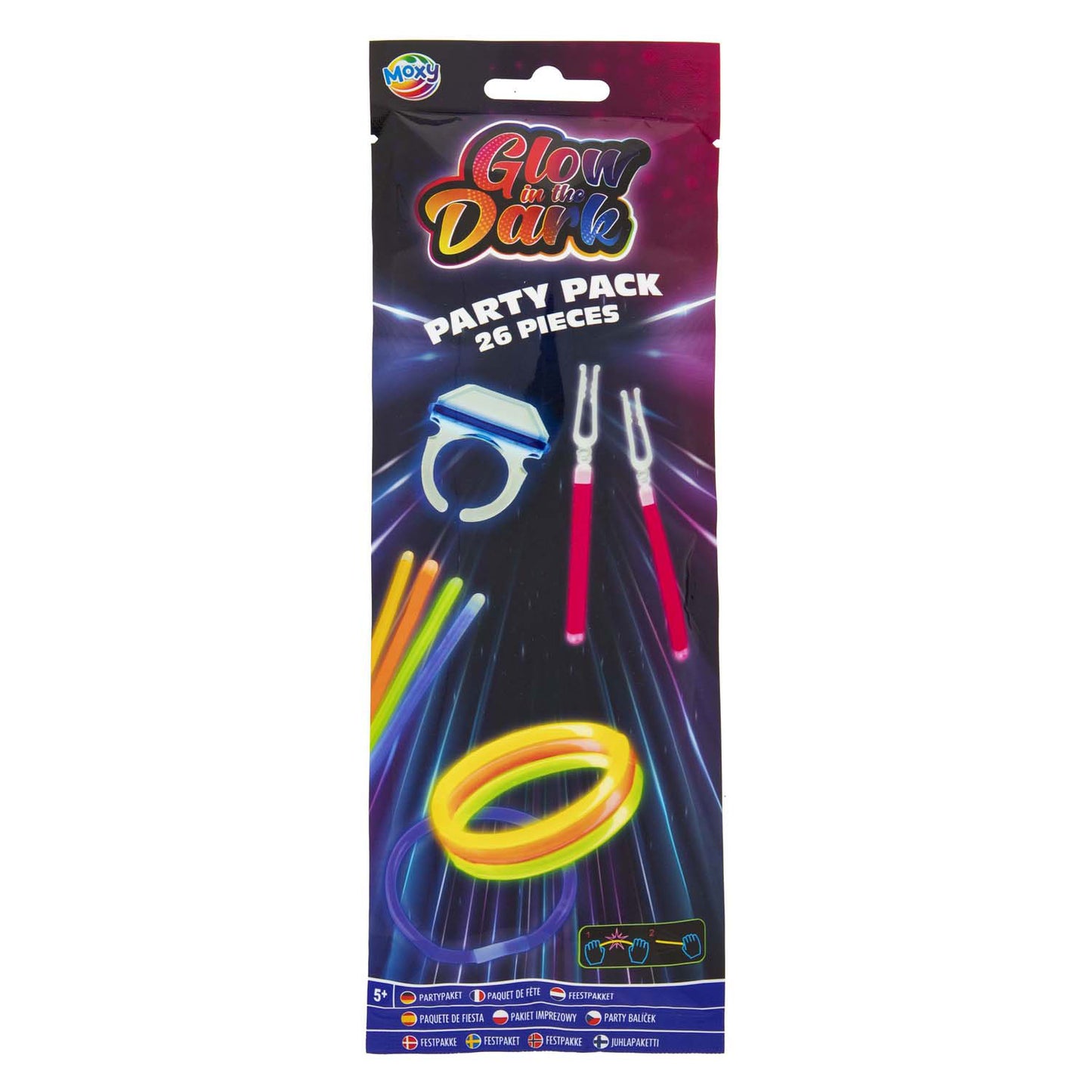 Confezione da party con bastoncini luminosi al buio per gruppi creativi di artigianato, 30 pz.
