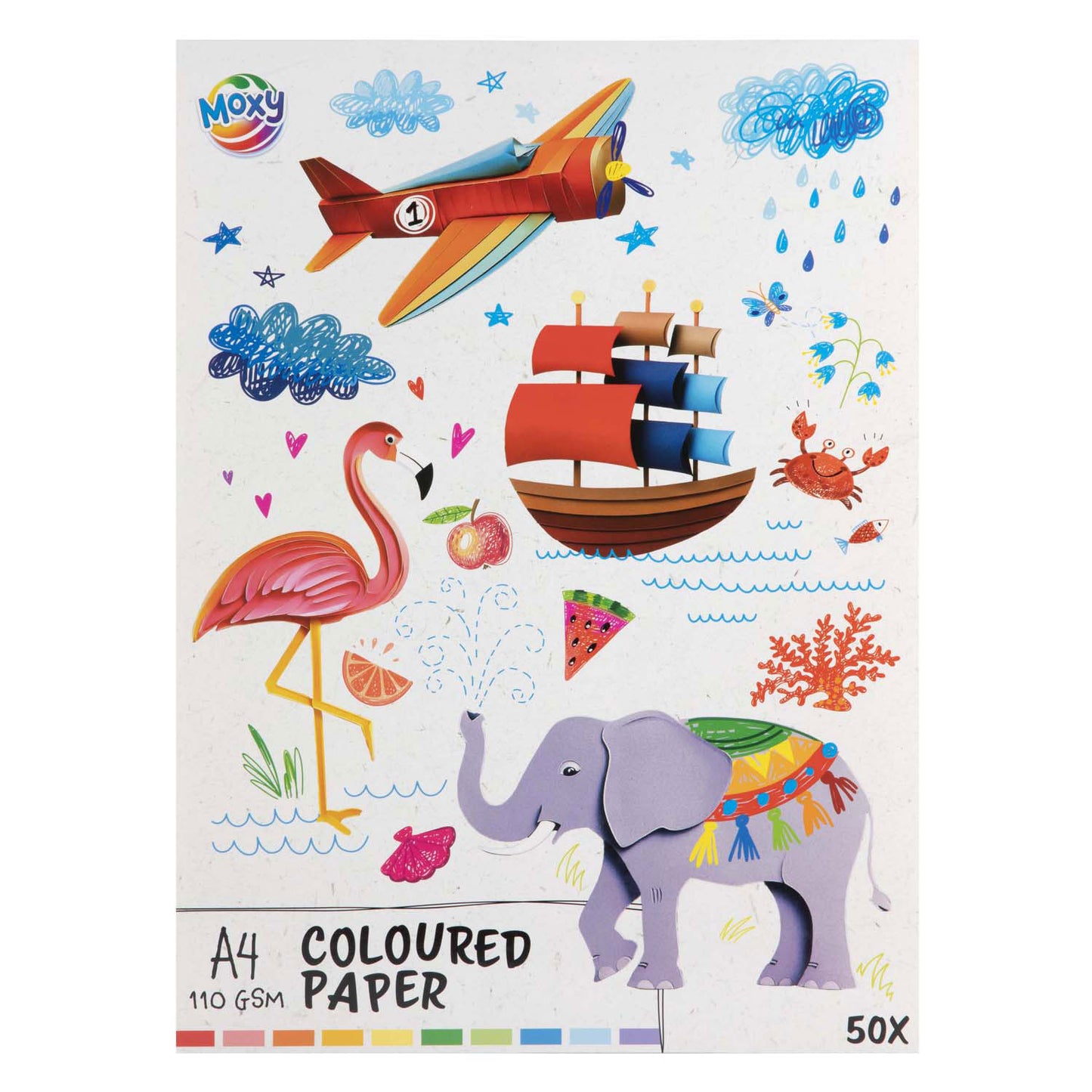 Carte di artigianato creativo carta colorata A4, 50 fogli - 10 colori