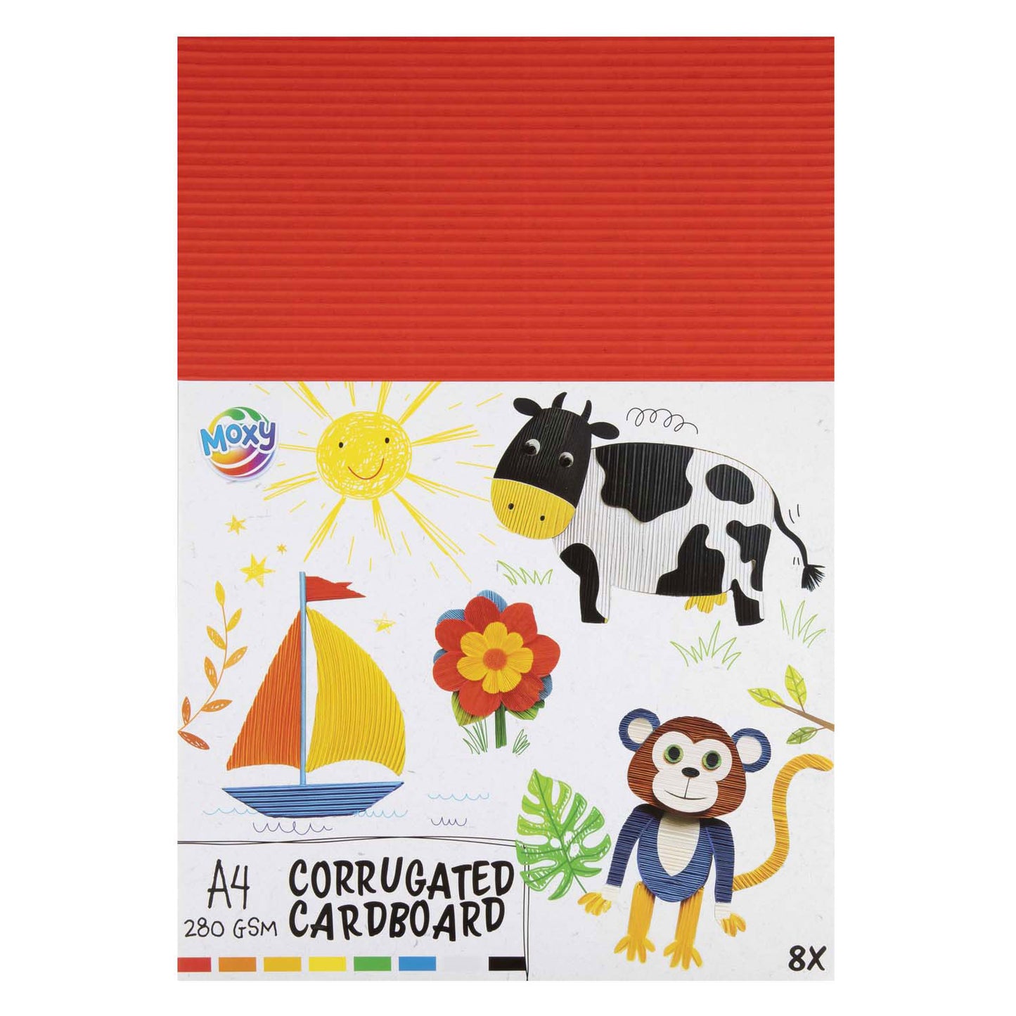 Creative Craft Group Ribbel Cardon A4, 8 hojas 8 colores