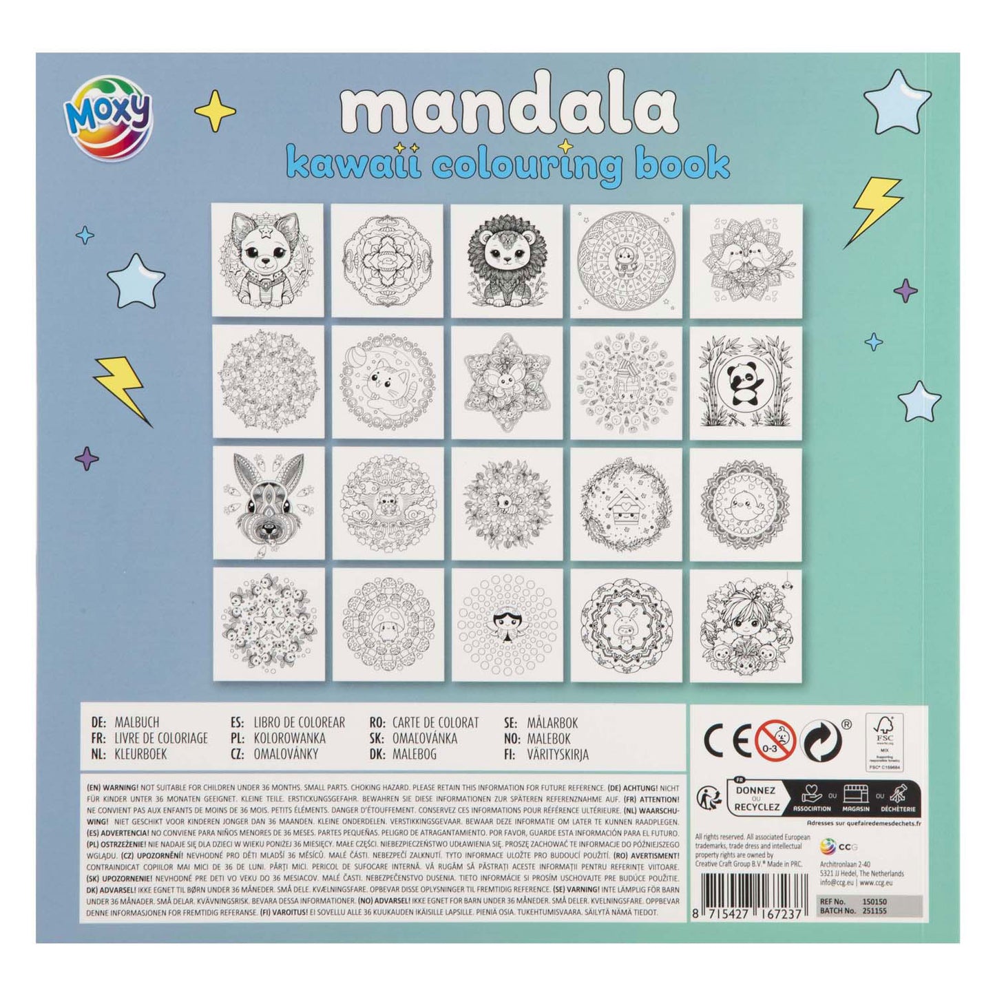 Creative craft group mandala kawaii kleurboek - 20 vellen