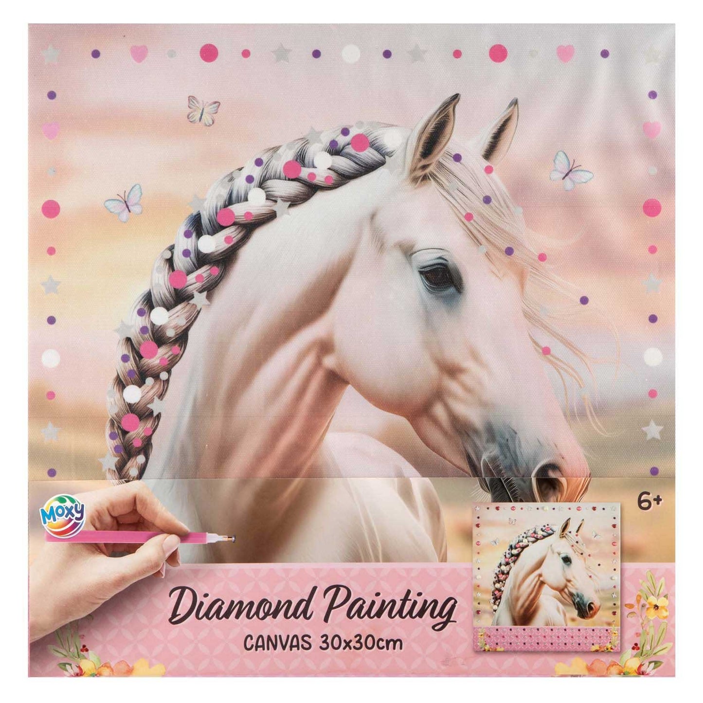 Tela con pittura diamante Moxy Horses 30x30 cm