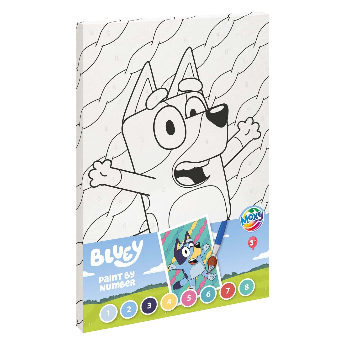 Dipinto Moxy bluey su tela numerica