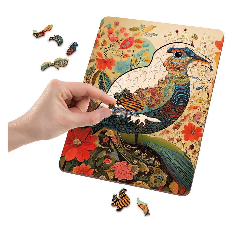 Moxy puzzle in legno con forme uniche di uccelli
