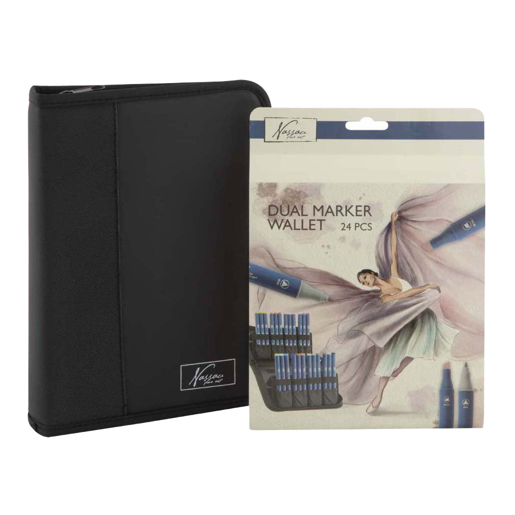 Custodia per pennarelli Creative Craft Group Nassau con 24 pennarelli doppi rotondi